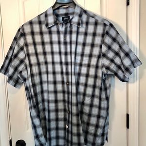 Harbor Bay light blue & black plaid sport shirt